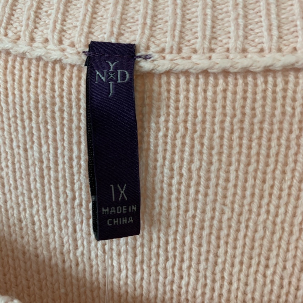 NYDJ Pixie Pink & Silver Shimmer Sweater-Plus Size - Picture 4 of 9